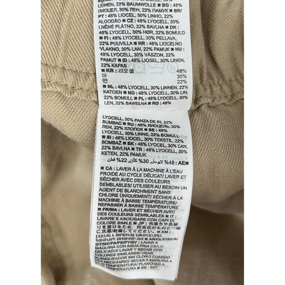 Banana Republic WOMEN PULL ON Loose Pants M $110‎ linen blend sz M Tan